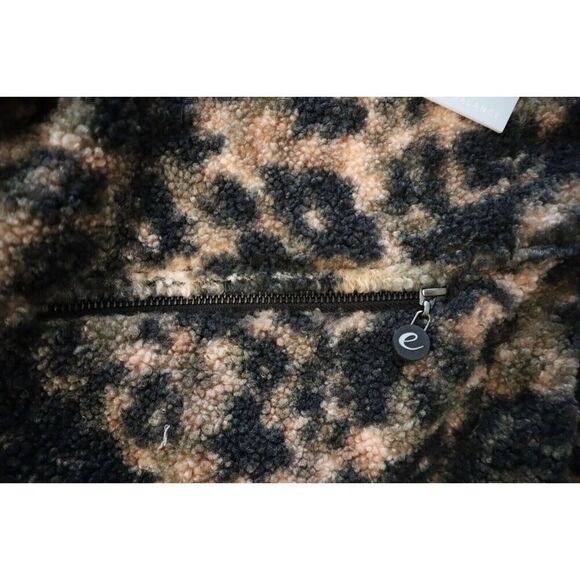 Calme by Johnny Was Size Small Printed Sherpa Fleece Jacket Brown/Multi - Picture 11 of 14